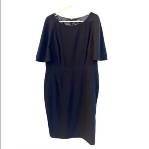 Tahari Bell Sleeve Sheath Dress Black size 16